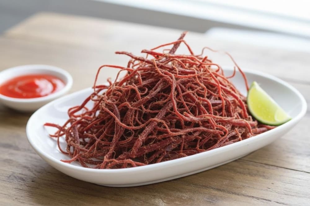 Đặc sản kh&ocirc; tr&acirc;u Thạnh Trị với hương vị thơm ngon th&iacute;ch hợp để mua về thưởng thức